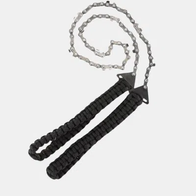 Vigor Pocket Survival Hand Chainsaw With Paracord Handle, Ideal As Outdoor Camping, Hiking, Fishing, Hunti In Black