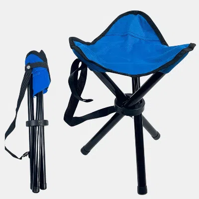 Vigor Portable Folding Camping Stool Outdoor Travel Beach Picnic Hiking Fishing Chair Ultralight Collapsib In Blue
