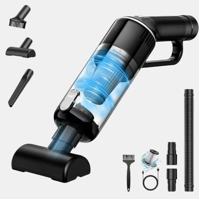 Vigor Premium Quality Cordless Mini Hand Vacuum With Large Capacity Dust Bin Portable Vacuum For Multi Pur In Black