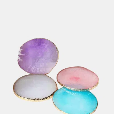 Vigor Quartz Resin Agate Coaster Candle Pad For Coffe Table Or Nail Art In Multi