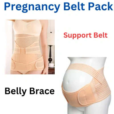 Vigor Support Belt & Maternity Belly Brace Pack(bulk 3 Sets) In Neutral