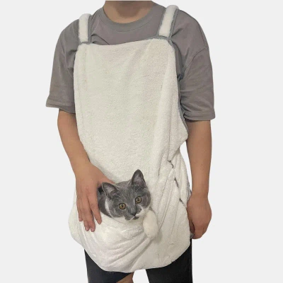 Vigor Warm Cozy Sling Carrier For Lovable Pets On Outdoor Hanging Out In White