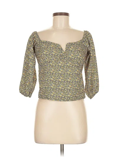 Pre-owned Vigoss 3/4 Sleeve Blouse In Yellow