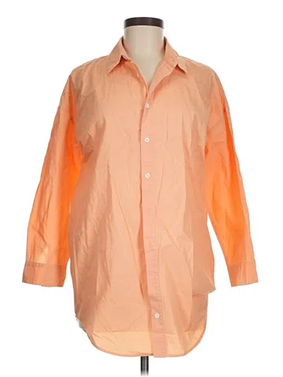 Pre-owned Vigoss 3/4 Sleeve Button Down Shirt In Orange