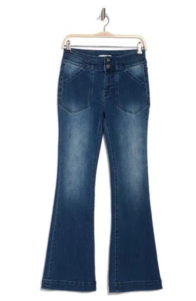 Vigoss Ace Flare Leg Jeans In Dark Wash
