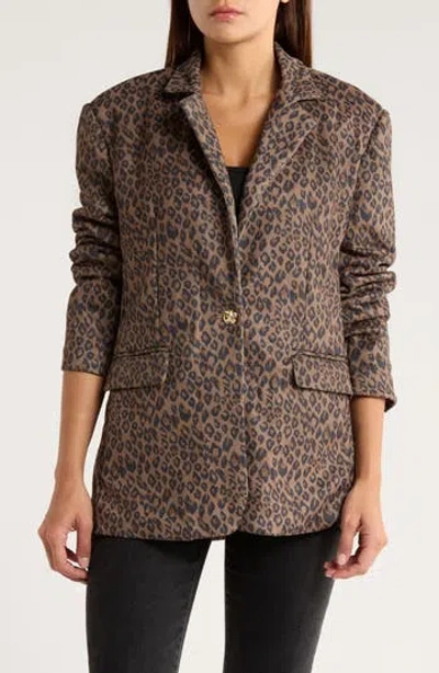 Vigoss Animal Pring Blazer In Gray