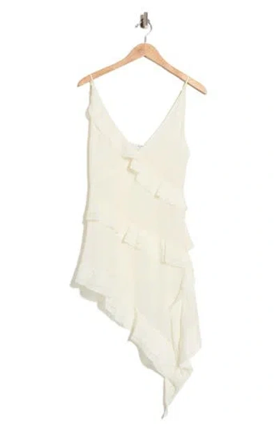 Vigoss Asymmetrical Ruffle Trim Camisole In Creme