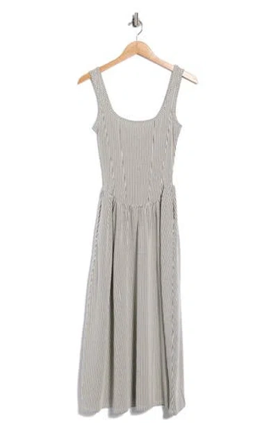 Vigoss Basque Waist Knit Midi Dress In Creme