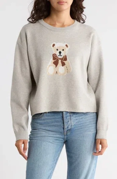 Vigoss Bear Crop Sweater In Gray