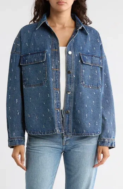 Vigoss Bling Shacket In Blue