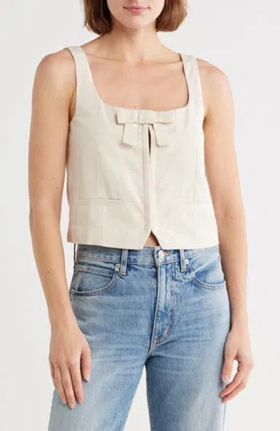Vigoss Bow Vest Top In Sand
