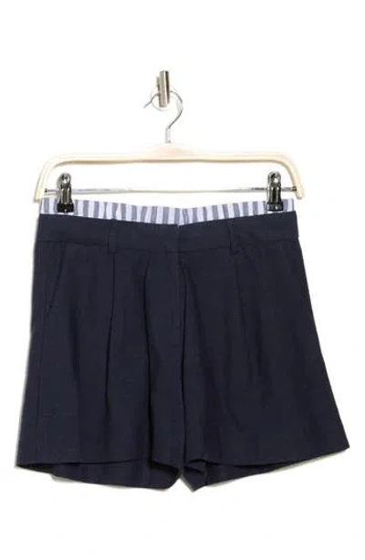 Vigoss Boxer Waist Trouser Shorts In Navy