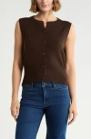 Vigoss Button Sweater Vest In Chocolate