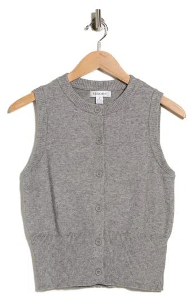 Vigoss Button Sweater Vest In Gray
