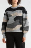 Vigoss Camo Pullover Sweater In Gray