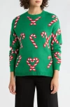 Vigoss Candy Cane Sweater In Green