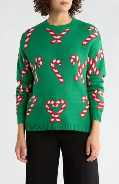 Vigoss Candy Cane Sweater In Green