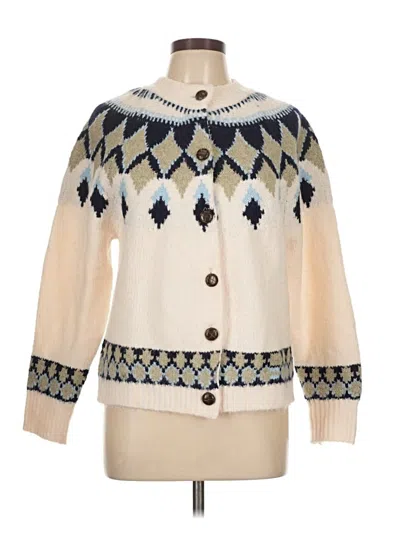 Pre-owned Vigoss Cardigan Sweater In White