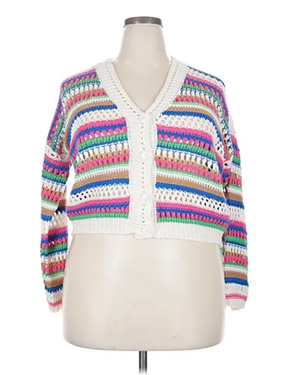 Pre-owned Vigoss Cardigan Sweater In White