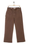Vigoss Carpenter Straight Baggy Jeans In Chocolate
