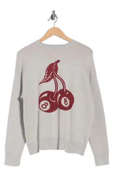 Vigoss Cherry Intarsia Pullover Sweater In Gray