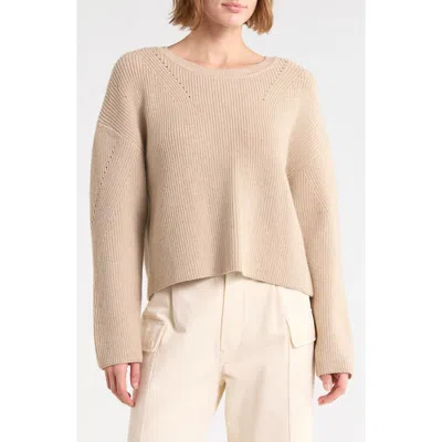 Vigoss Crisscross Back Crewneck Sweater In Neutral