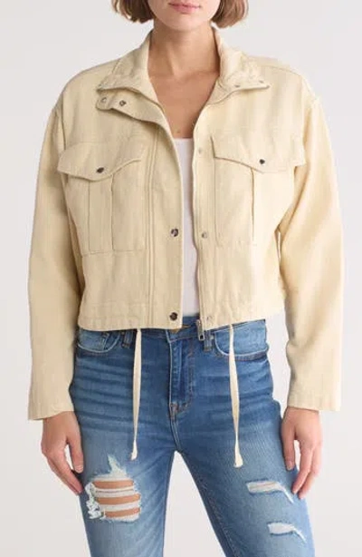Vigoss Crop Cargo Jacket In Ecru