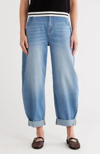 Vigoss Cuffed Baggy Jeans In Blue