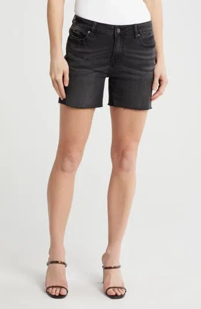 Vigoss Cut Off Bermuda Shorts In Washed Black
