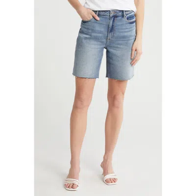 Vigoss Cut Off Denim Bermuda Shorts In Light Wash