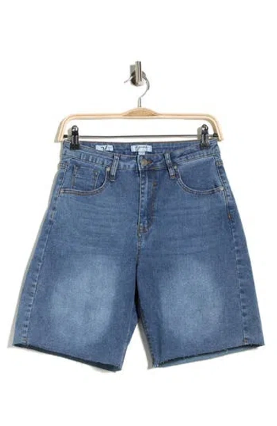 Vigoss Cutoff Denim Bermuda Shorts In Blue