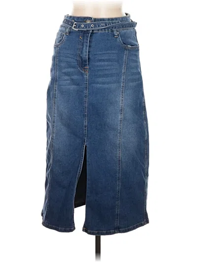 Pre-owned Vigoss Denim Skirt In Blue