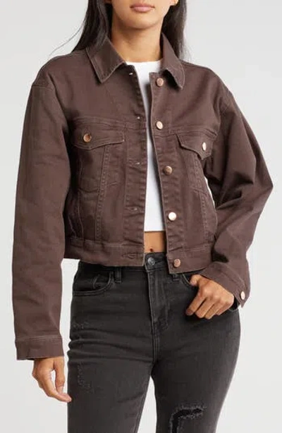 Vigoss Denim Trucker Jacket In Chocolate