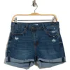 Vigoss Distressed Cuff Shorts In Blue