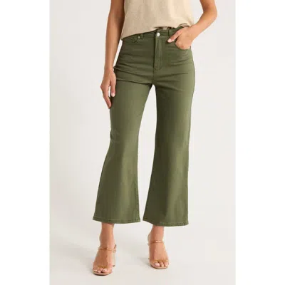 Vigoss Dylan Crop Wide Leg Jeans In Green