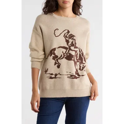 Vigoss Equestrian Crewneck Sweater In Neutral