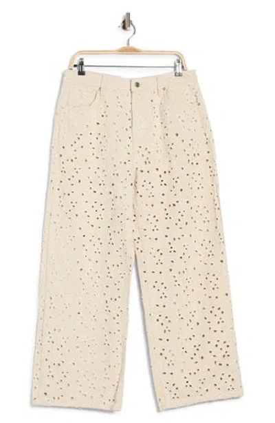 Vigoss Eyelet Embroidered Straight Leg Jeans In Multi