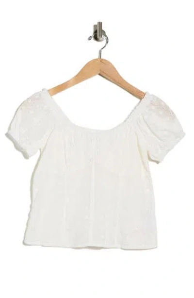 Vigoss Eyelet Off Shoulder Top In White