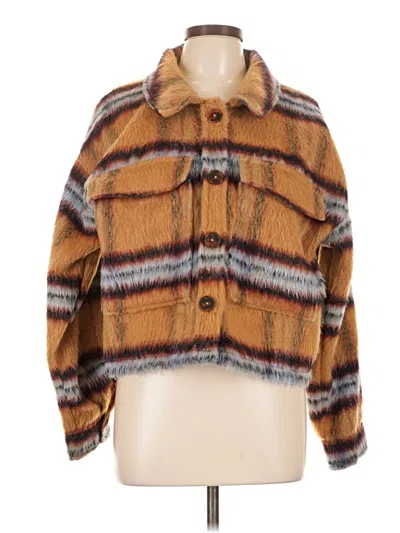 Pre-owned Vigoss Faux Fur Jacket In Brown