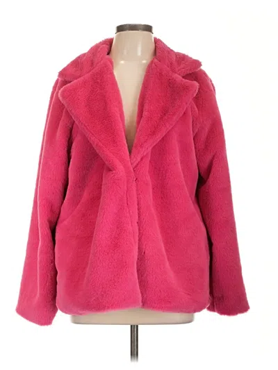 Pre-owned Vigoss Faux Fur Jacket In Pink