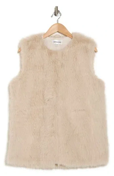 Vigoss Faux Fur Vest In Beige