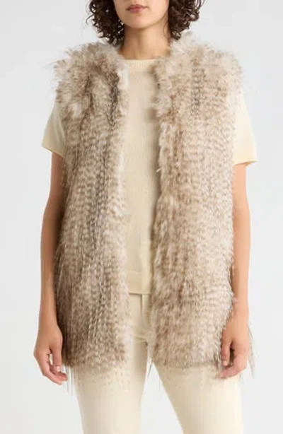 Vigoss Faux Fur Vest In Neutral