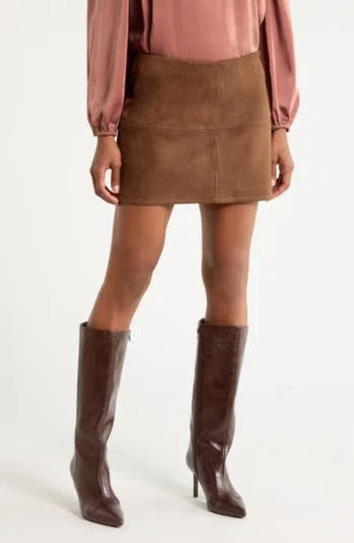 Vigoss Faux Suede Miniskirt In Camel