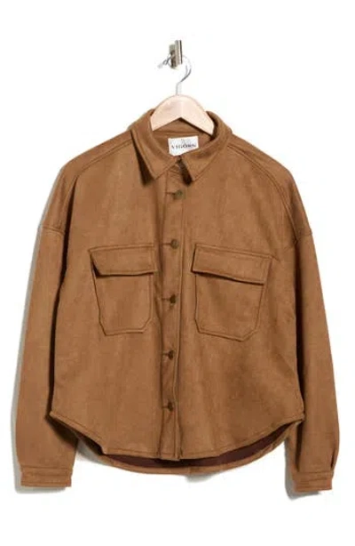 Vigoss Faux Suede Shacket In Brown