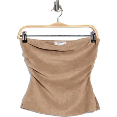 Vigoss Faux Suede Tube Top In Brown