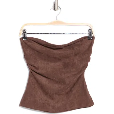 Vigoss Faux Suede Tube Top In Brown