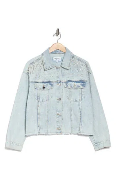 Vigoss Front Bling Denim Jacket In Light Wash