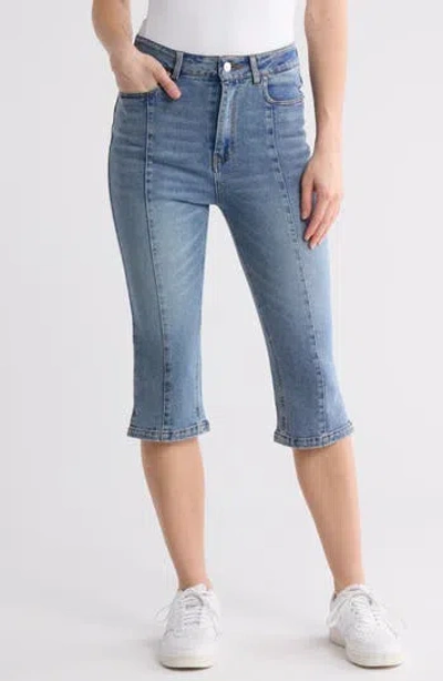 Vigoss Front Seam Pedal Pusher Crop Jeans In Light Wash