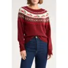 Vigoss Frosted Fair Isle Sweater In Red