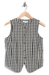Vigoss Gingham Vest In Black Gingham